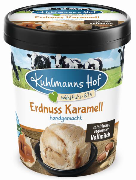 Milch-Eis Erdnuss-Karamell